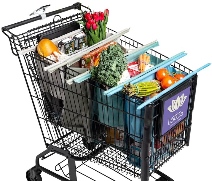 Lotus Earth Tone Trolley Reusable Shopping Bags for Easy Storage