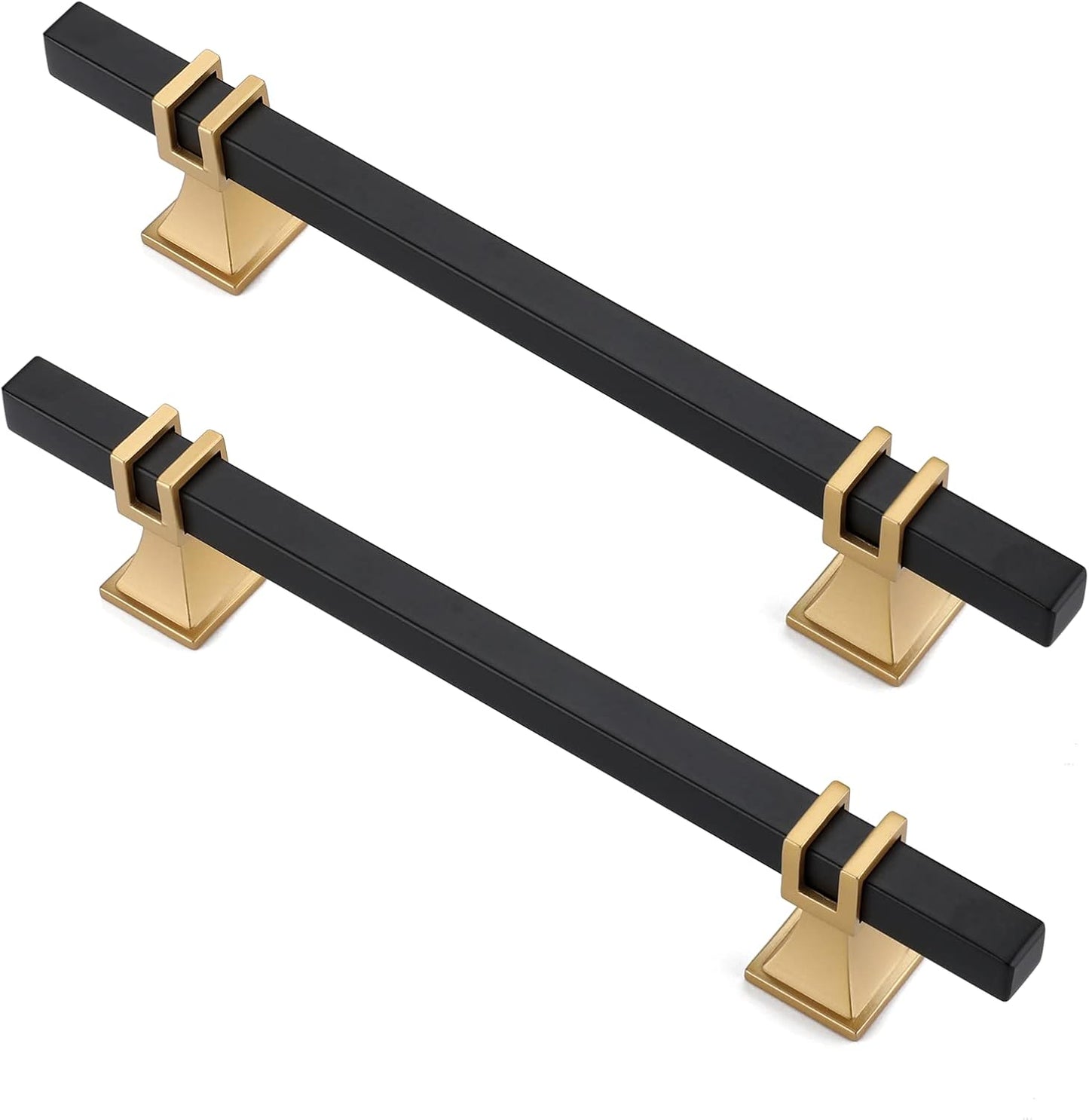 15 Pack 5 Inch Black and Gold Cabinet Pulls for Modern Kitchens