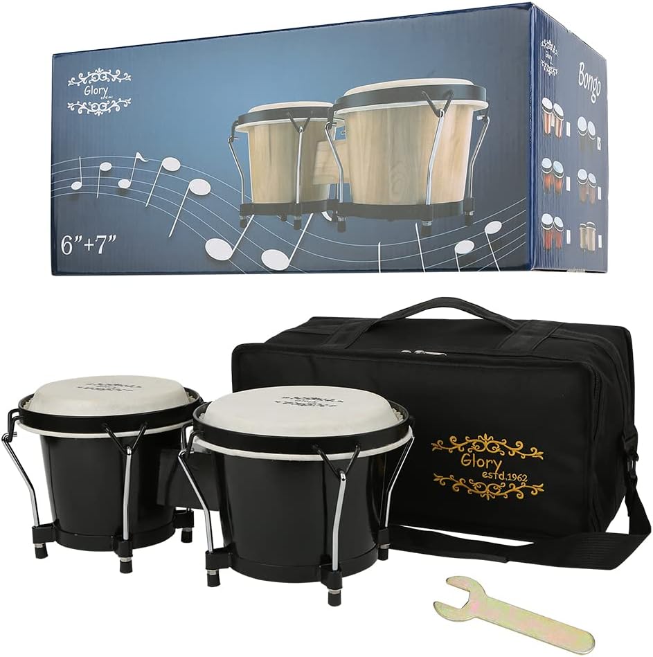 Glory Bongo Drums 6 and 7 Wood Percussion Instrument Review