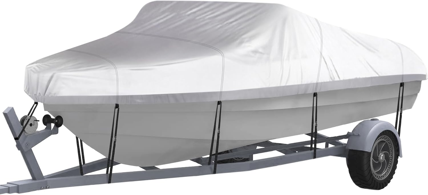 NEXCOVER Waterproof Heavy Duty Boat Cover for 16ft-18.5ft Boats