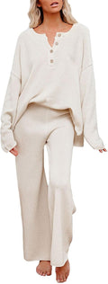 Pink Queen Women's 2 Piece Knit Sweatsuit - Cozy Oversized Lounge Set