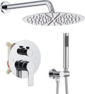 Iriber Chrome Shower System with 12 in Rain Head and Handheld - Solid