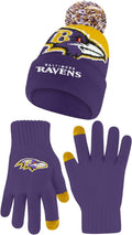 Ultra Game Soft Winter Beanie and Gloves for NFL Enthusiasts
