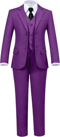 Boys' 5 Piece Formal Suit Set with Blazer, Vest, Pants, Shirt & Tie