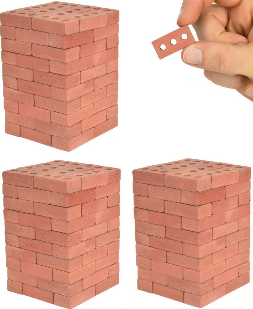 Acacia Grove Mini Red Bricks for Dioramas and Crafts, 160 Pack
