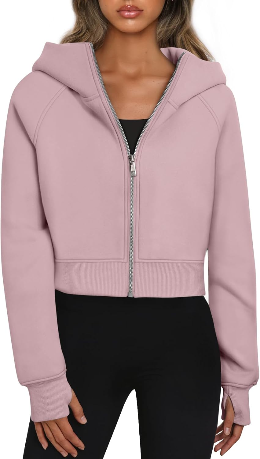 Trendy Queen Womens Zip Up Hoodies Jackets for Fall and Winter