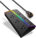 Titan 6-Outlet Surge Protector with LED Color-Select Strip - 4 ft