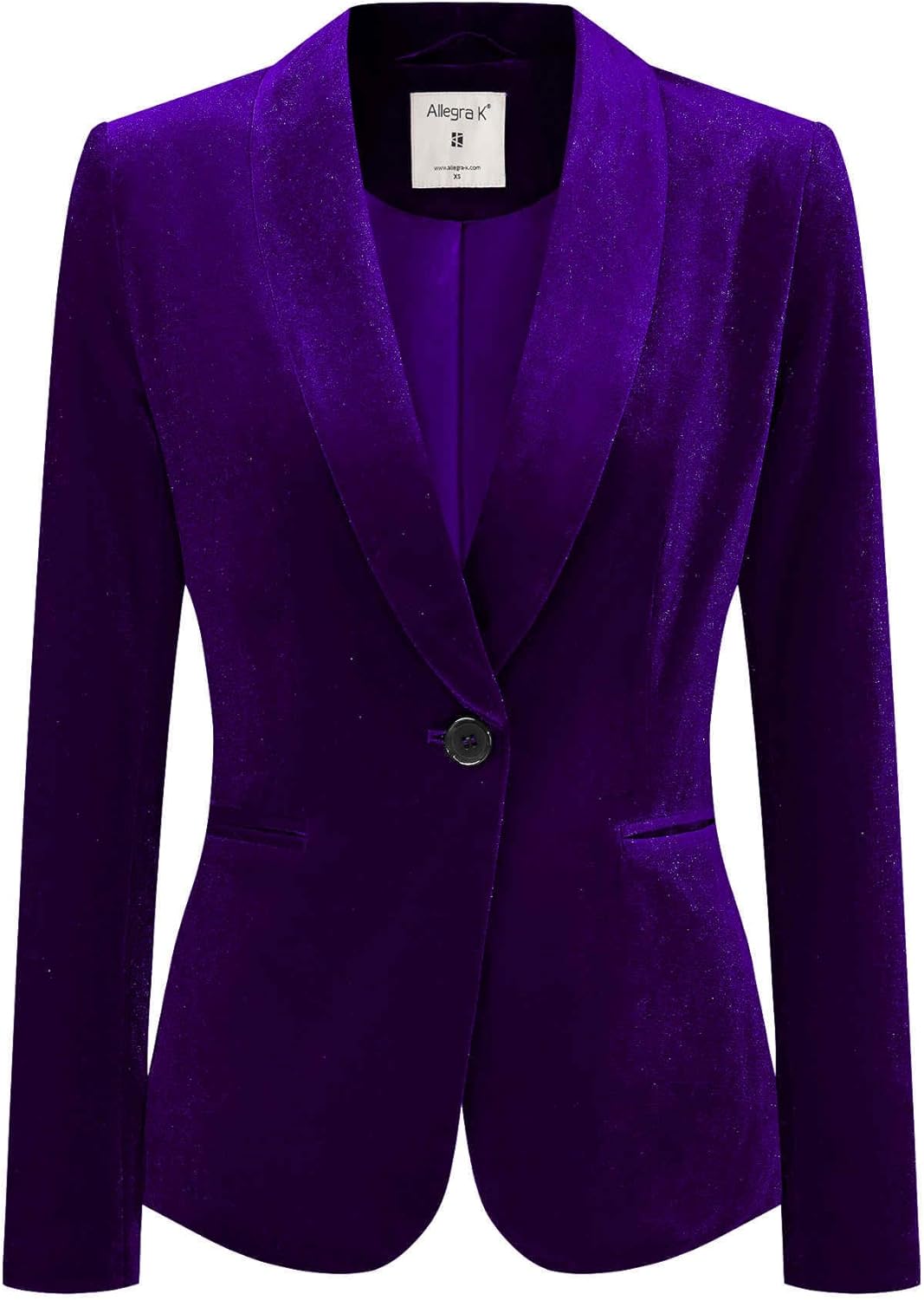Allegra K Women's Velvet Blazer for Halloween and Christmas Events