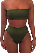 Pink Queen Women's Removable Strap High Waist Cheeky Bikini Set Other
