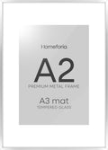 A2 Poster Frame Silver with Mat - Gallery-Style Metal Frame
