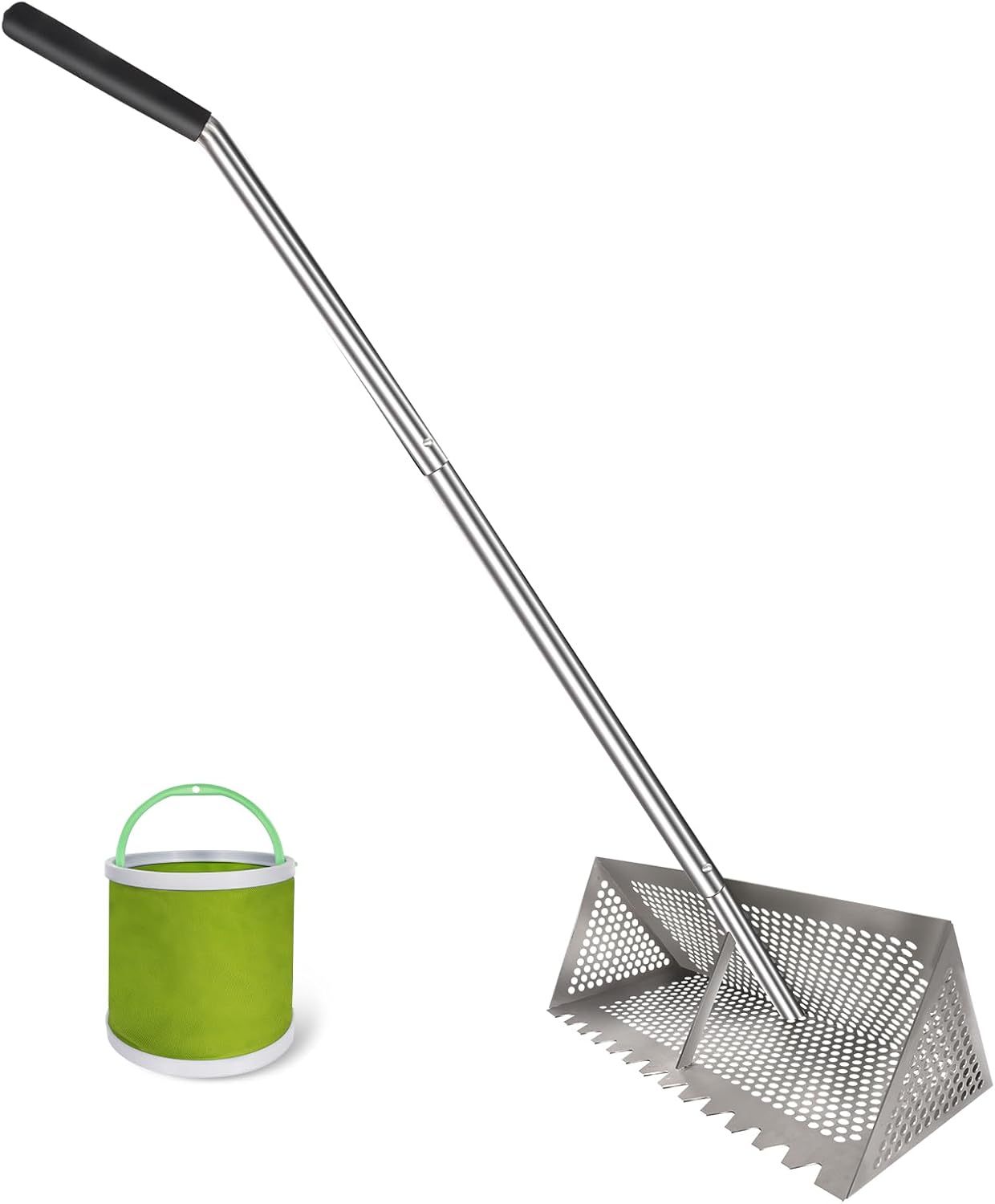 304 Stainless Steel Sand Flea Rake with Curved Handle Design