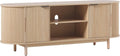 Coastal Oak TV Stand for 65 TVs, Sliding Doors