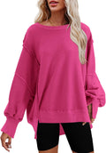 Nirovien Oversized Crewneck Sweatshirt Side Slit - Cozy Slouchy Fit us