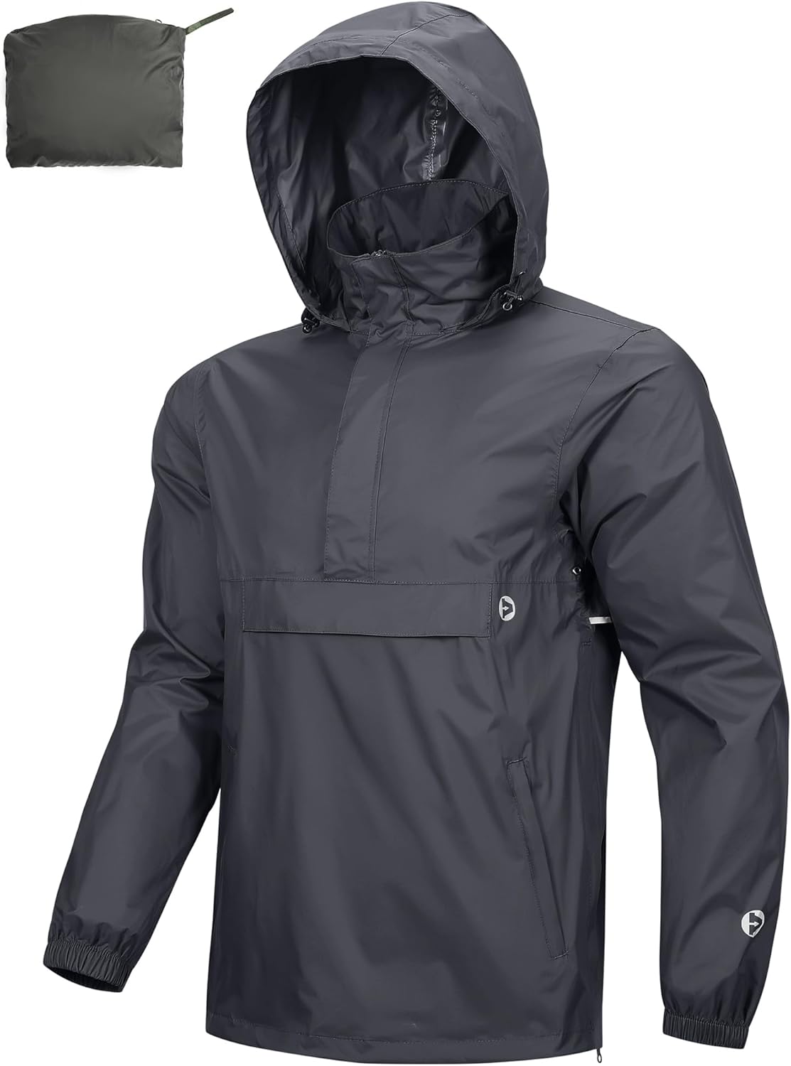 Outdoor Ventures Men's Rain Jacket Lightweight Waterproof Pullover