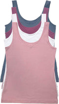 Felina Reversible Cotton Womens Tank Top 4-Pack - Soft Everyday