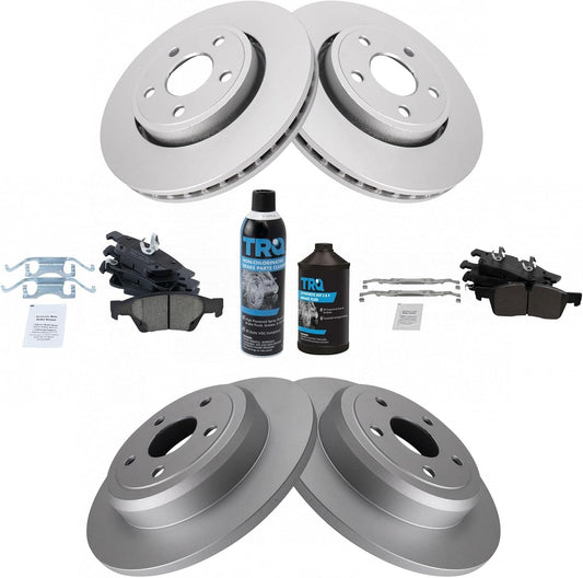 TRQ Front and Rear Brake Pad & Rotor Kit for Dodge Durango