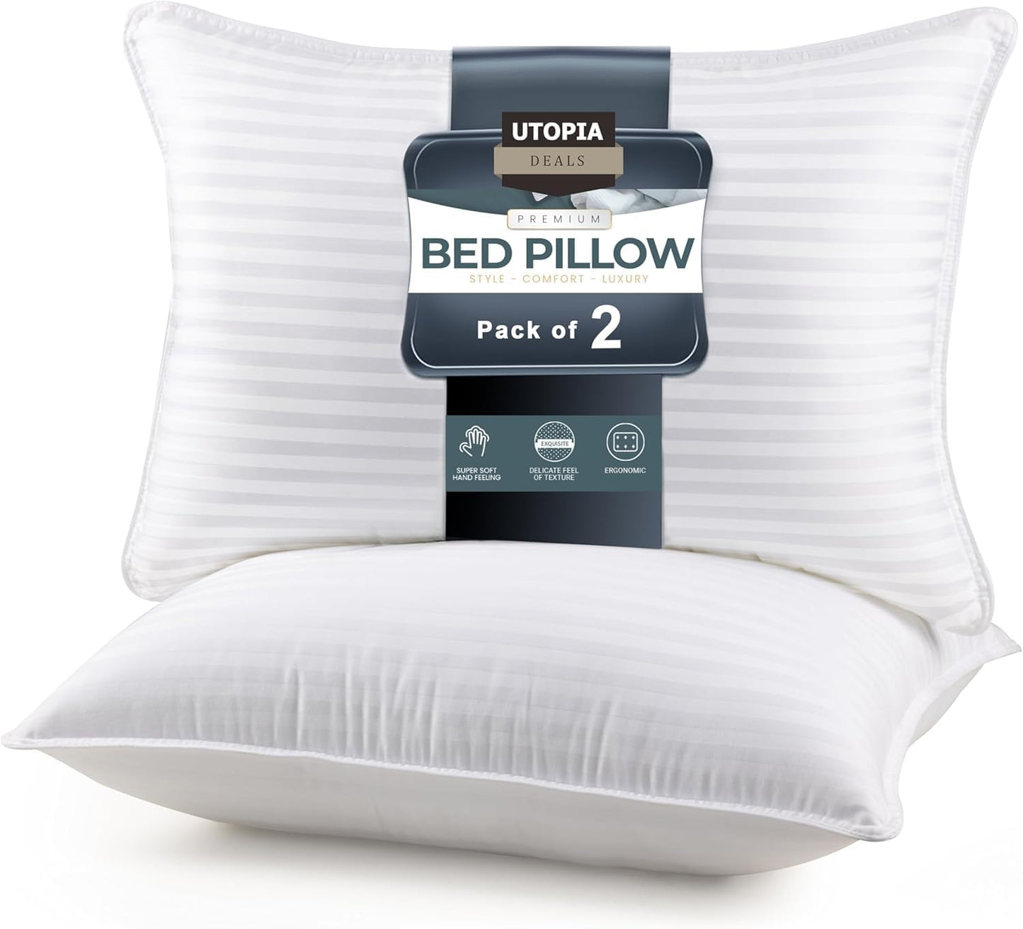 Utopia Bedding Bed Pillows for Sleeping - Set of 2 Cooling Comfort