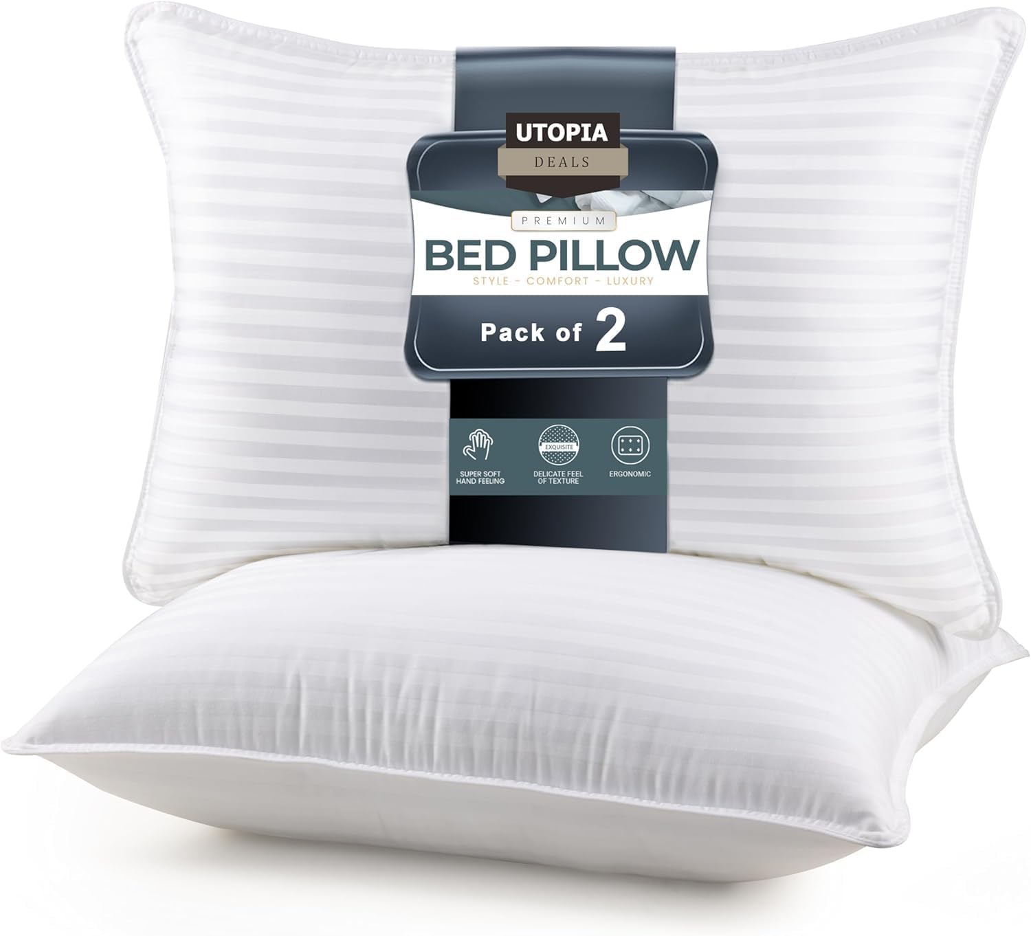 Utopia Bedding Bed Pillows for Sleeping - Set of 2 Cooling Comfort