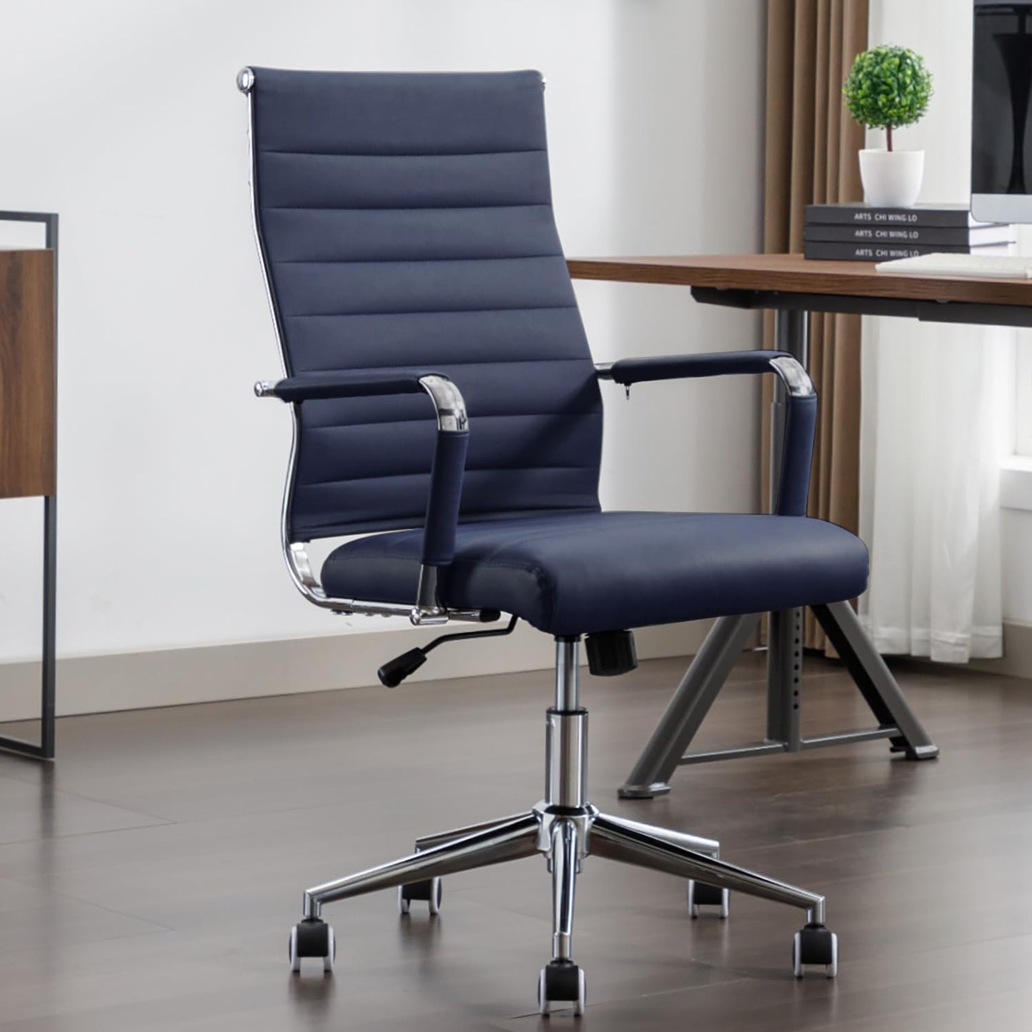 Ergonomic High Back Leather Office Desk Chair with Wheels