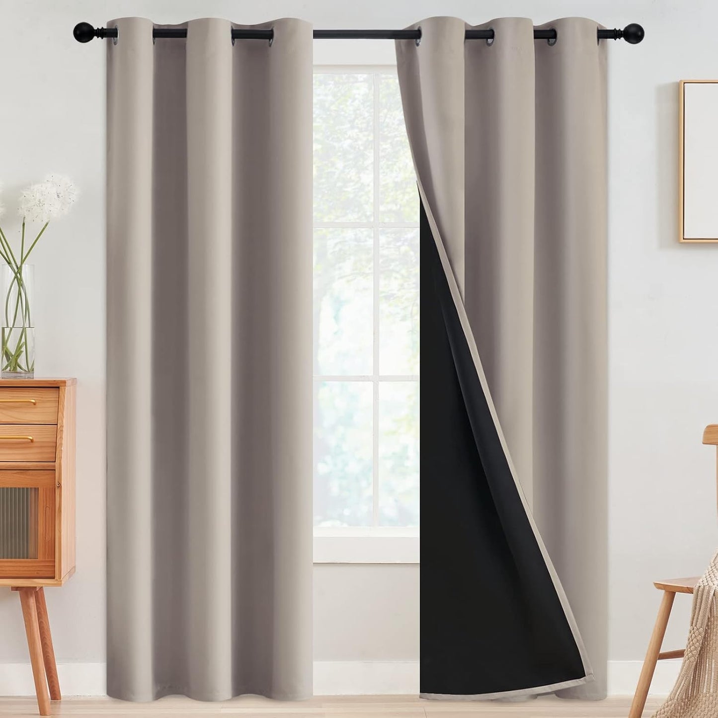 100% Blackout Curtains for Bedroom by SimpleHome - 42 x 84 in