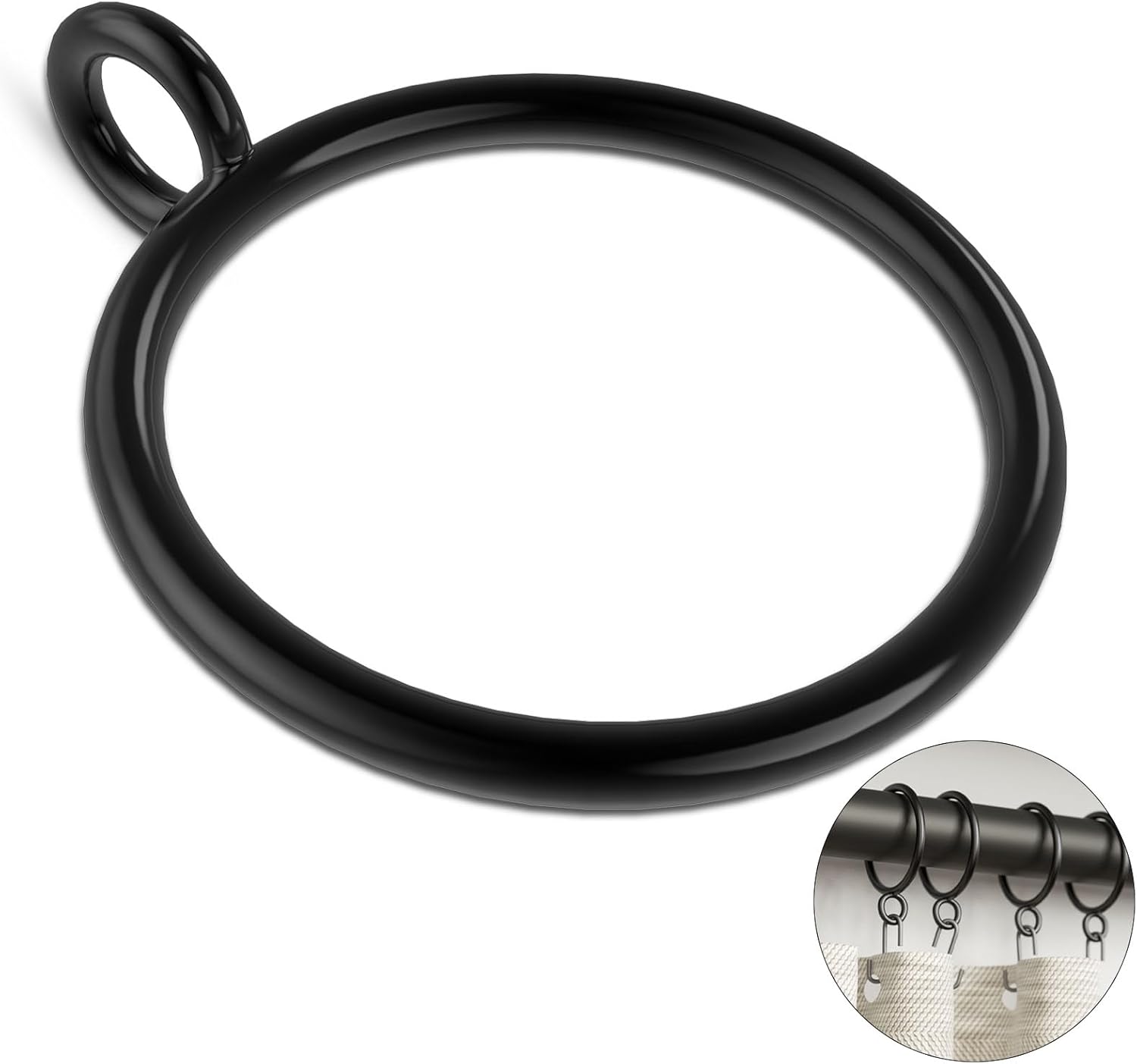 GASRONS 1.5 Metal Curtain Rings - Set of 50 for Easy Drapery Installation