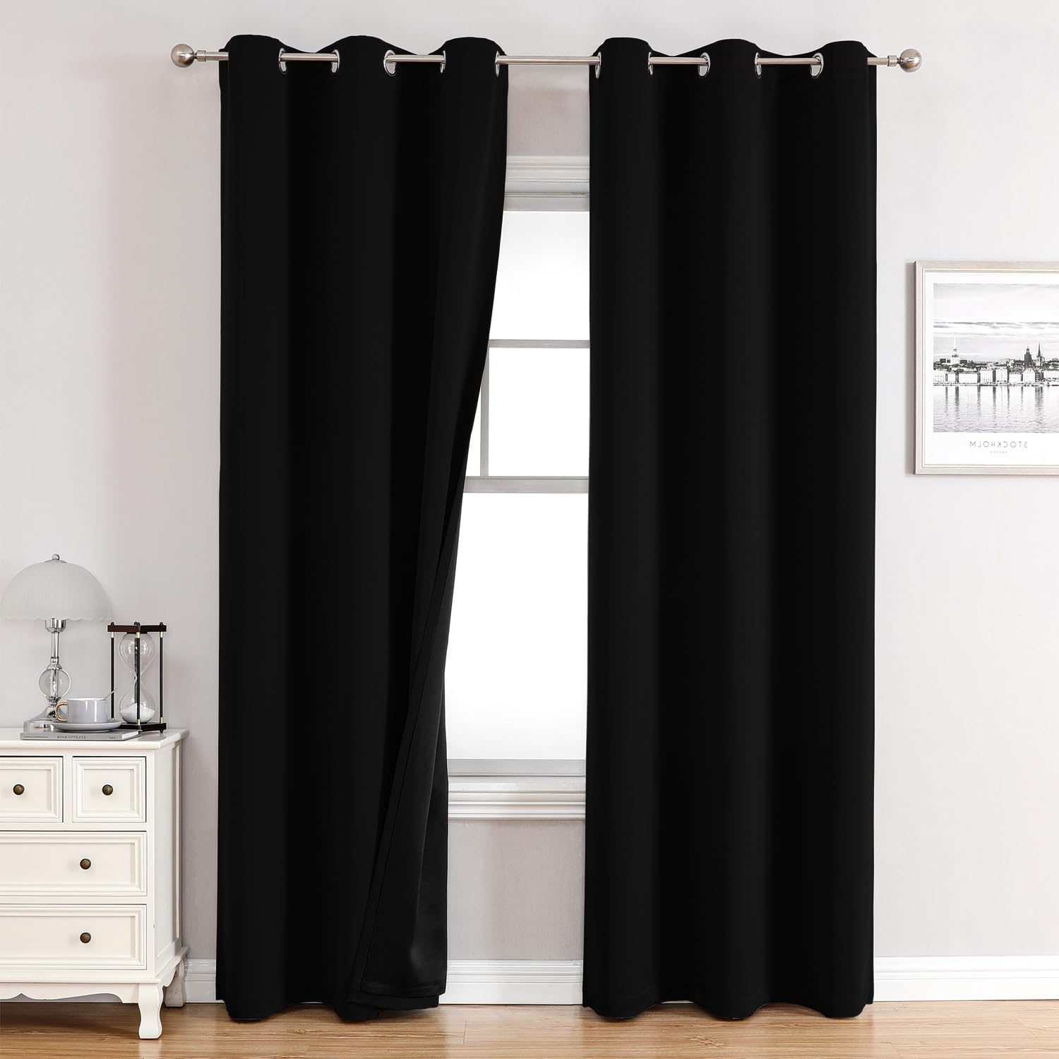 ChrisDowa 100% Blackout Curtains for Total Darkness and Comfort