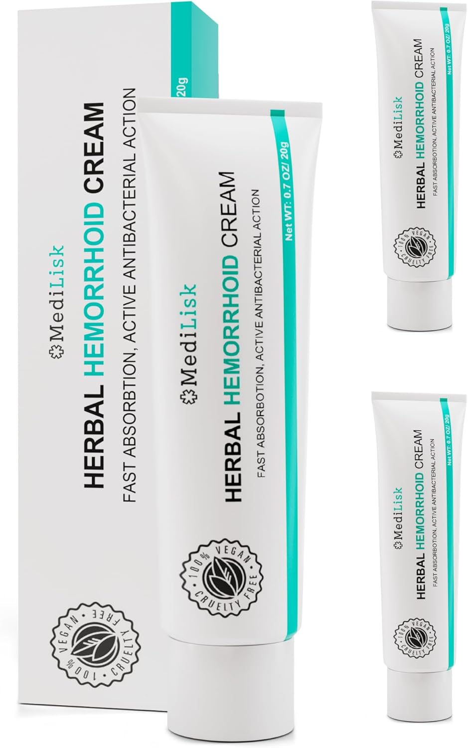 MediLisk Herbal Hemorrhoid Cream for Fast Relief from Itching