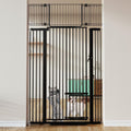 Extra Tall Cat Gate 71 in with Adjustable Cat Door - Secure