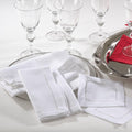 White Special Occasion Holiday Dinner Napkin Hemstitch Border - 12 Pc