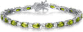 Peridot Birthstone Tennis Bracelet 7in - Sterling Silver