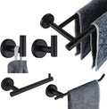 JQK Bathroom Hardware Set 5-Piece Matte Black - Space-Saving Bath Kit