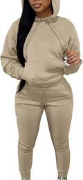 LovelyWholesale Womens Sweatsuits 2 Piece Set Hoodie and Joggers long
