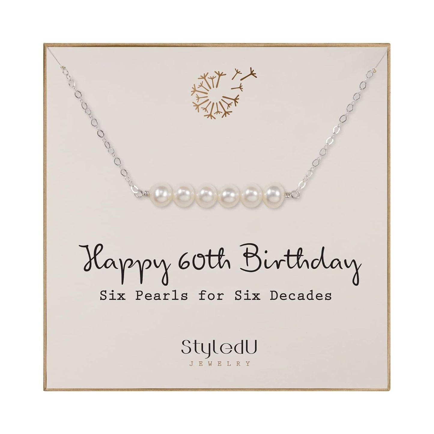 60th Birthday Gifts for Women: Sterling Silver Pearl Necklace