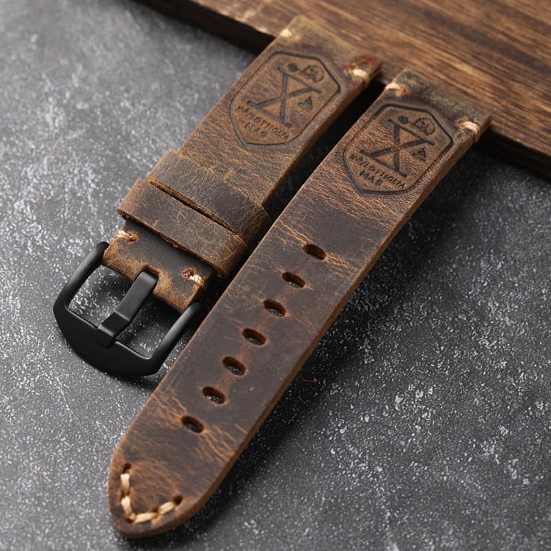 WONJOY Vintage Leather Band: Samsung Galaxy Watch & Garmin Venu