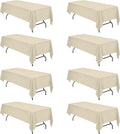 Beige Tablecloths for 8 ft Rectangle Tables 60 x 126 in - Pack of 8
