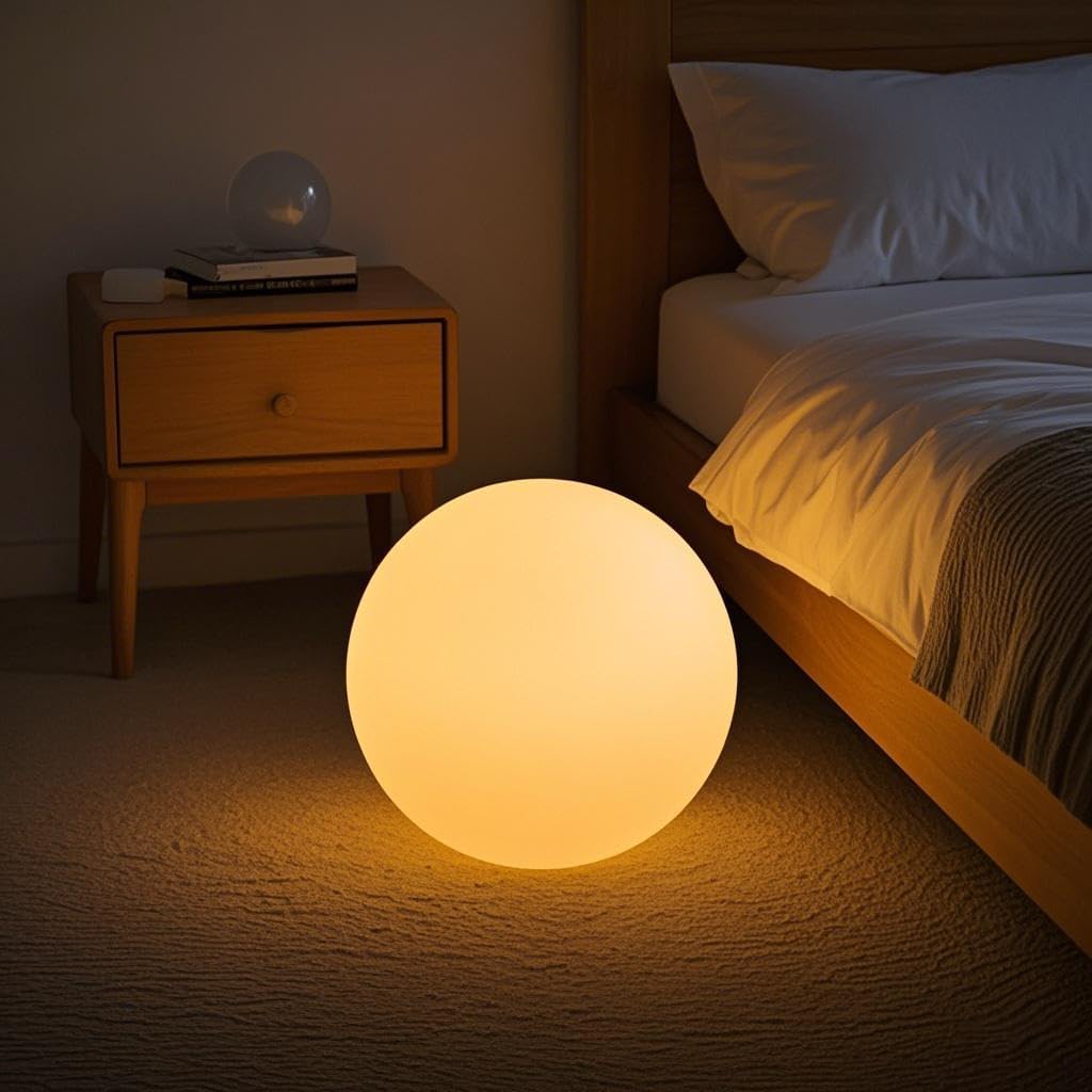 12-Inch LED Ball Light - Colorful Dimmable Globe Lamp for Home
