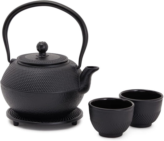 Juvale Cast Iron Teapot - Elegant Japanese Tea Set for Two