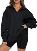 BLENCOT Women's Half Zip Quilted Sweatshirt - Cozy Layering Essential