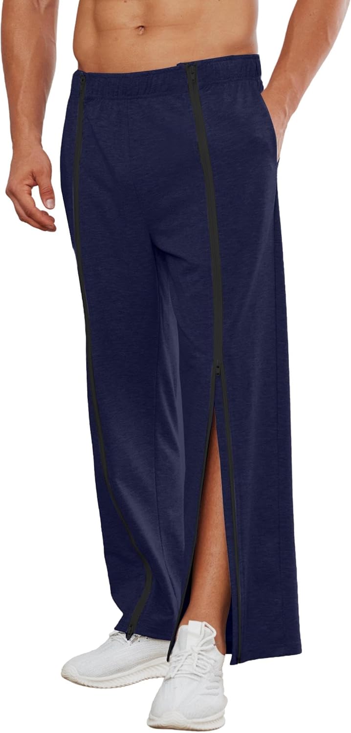 Deyeek Tear Away Pants for Men with Full Zipper Legs Comfort