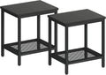 Rectangular Outdoor Side Table with Storage - Weather Resistant 2-Tier