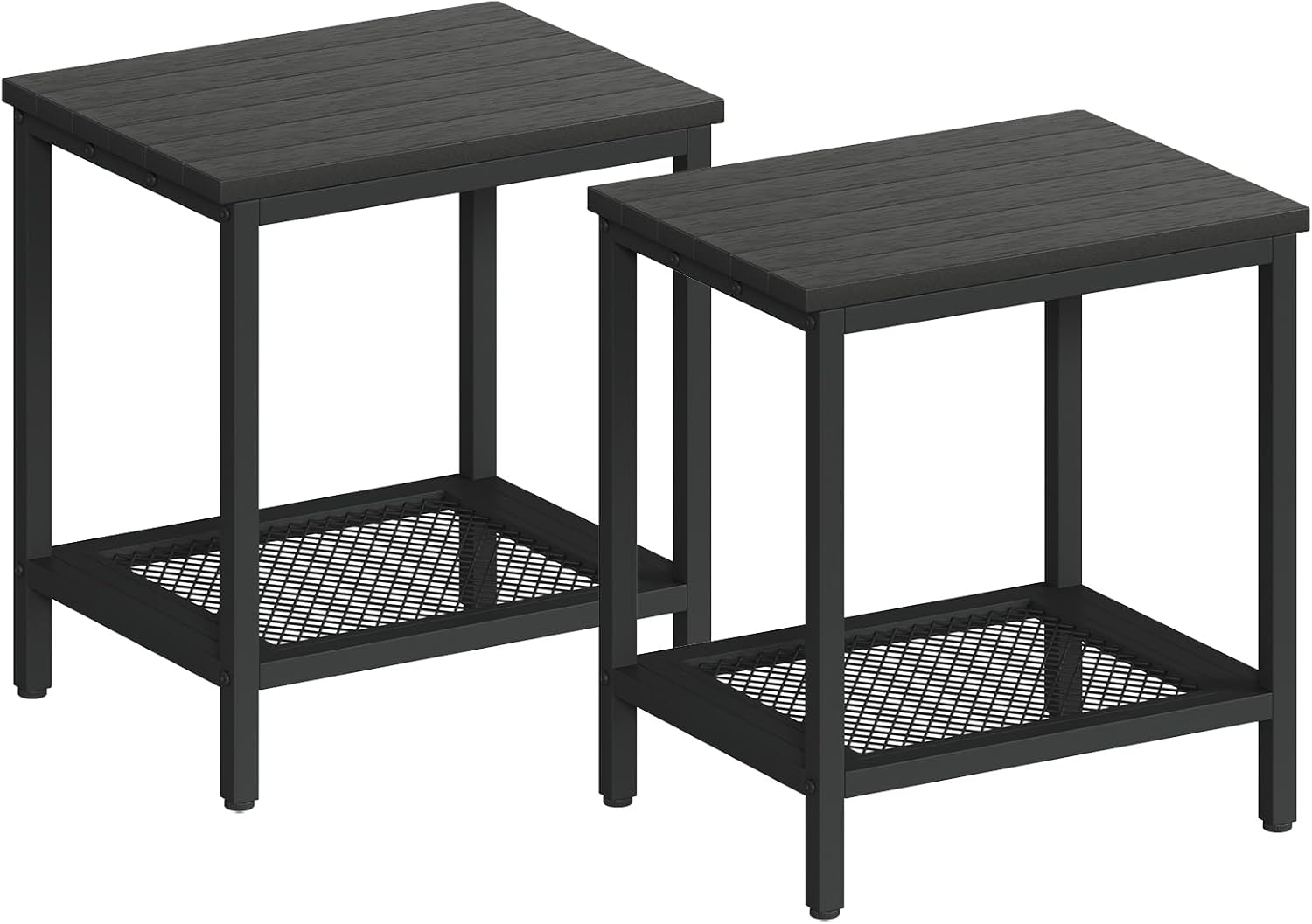 Rectangular Outdoor Side Table with Storage for Patio Use