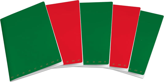 Christmas Edition Maxi Notebook Set - 5 Pack, Matte Cover, 21 x 29.7, Green/Red