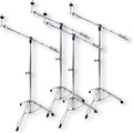 GRIFFIN Cymbal Boom Stands 4 Pack - Double Braced Chrome Hardware