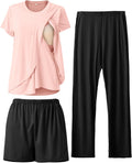 Rnxrbb 3 Piece Postpartum Nursing Pajamas Set - Soft, Easy Nursing 1