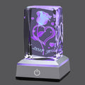hochance 3D Loverose Crystal Multicolor Nightlight - Romantic 3D I