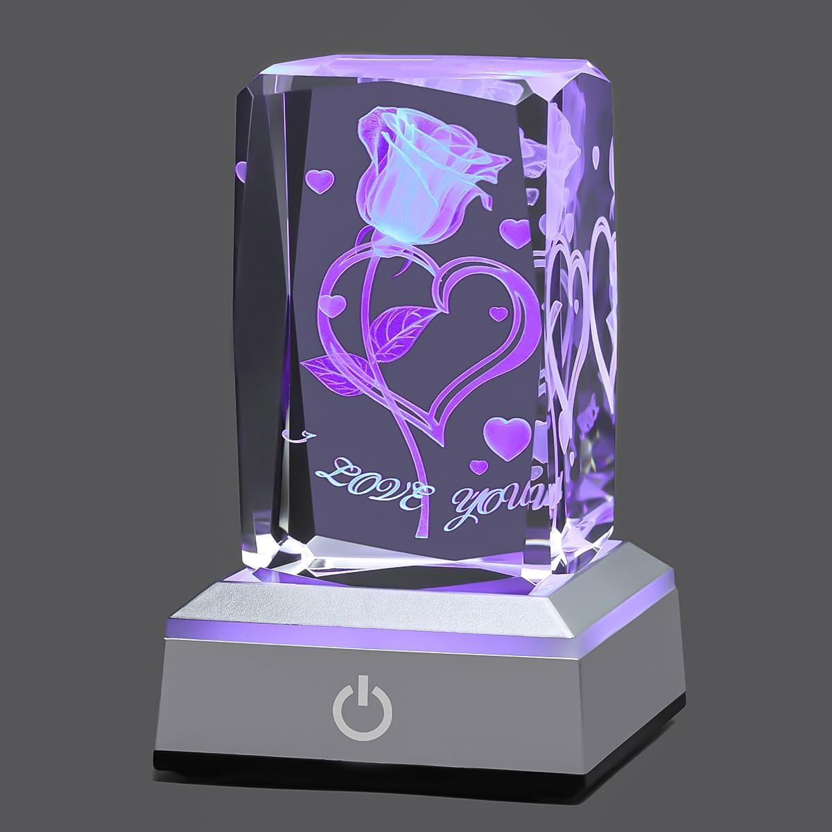 3D Loverose Crystal Multicolor Nightlight - Perfect Gift Idea
