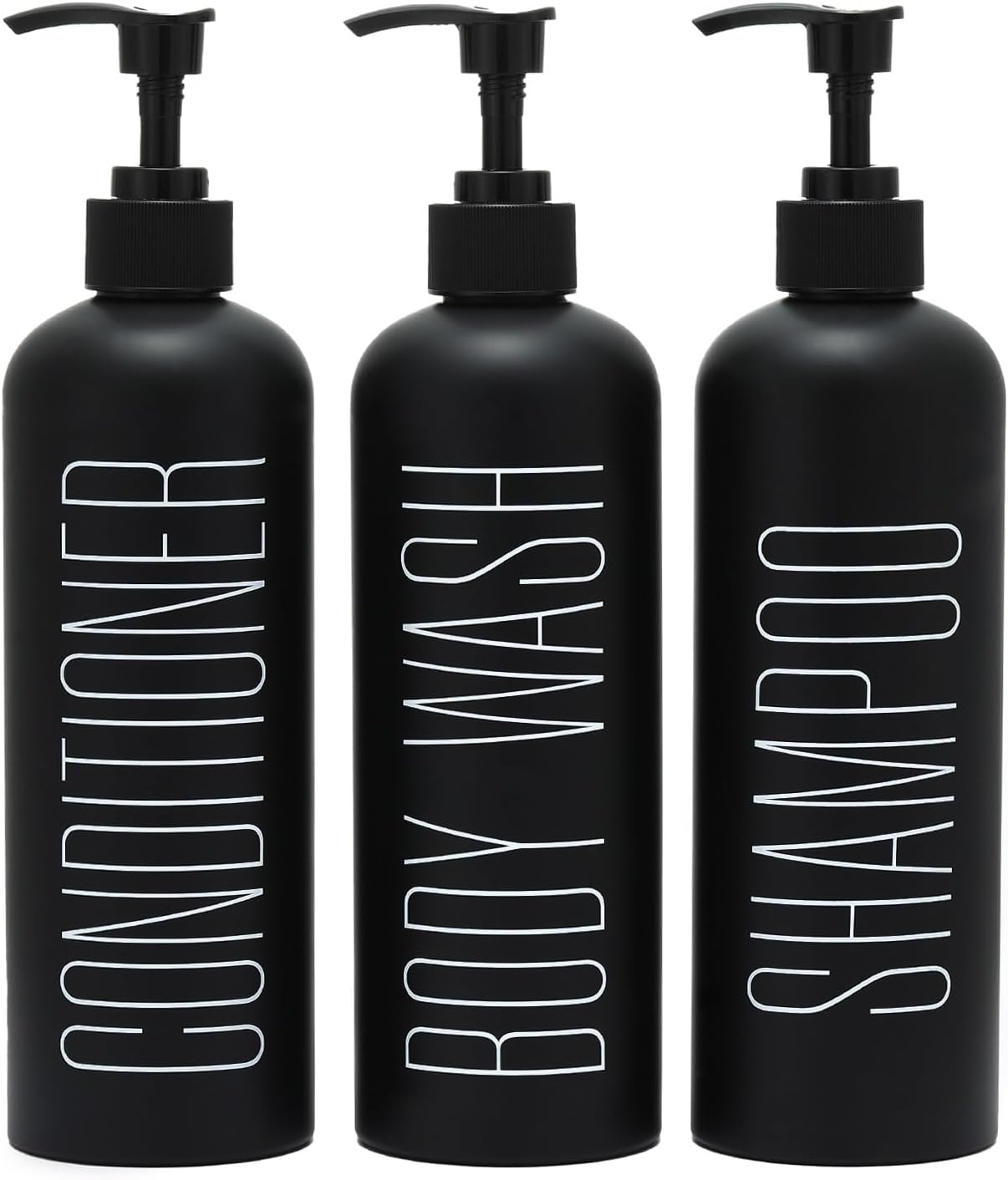 Refillable 16oz Shampoo & Conditioner Bottles 3-Pack