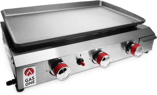 Gas One 3-Burner Flat Top Grill: Portable & Premium Stainless Steel