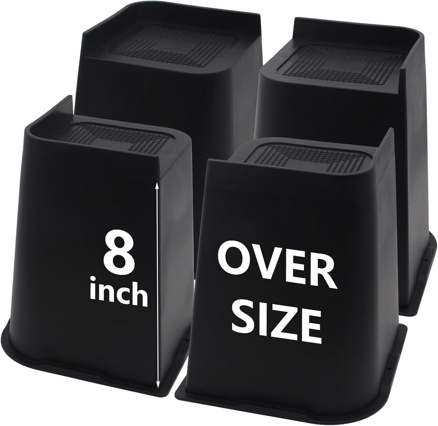 8 Inch Heavy Duty Bed Risers for Furniture Stability and Support