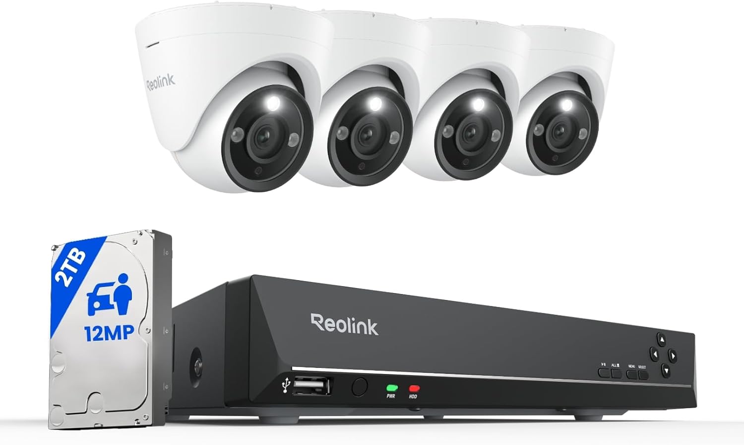 12MP PoE Security Camera System with Night Vision and Detection